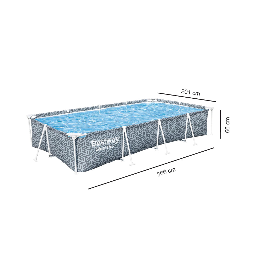 Bestway Steel Pro Rectangular Pool – 3.66m x 2.01m x 66cm | Swimming Pool | SASKA Trading