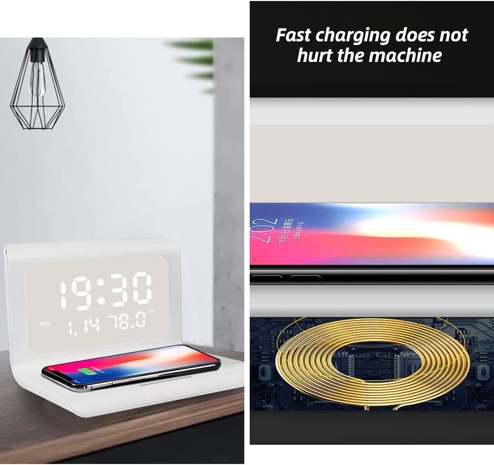 Digital Alarm Clock with Wireless Charger | Alarm Clock | SASKA Trading