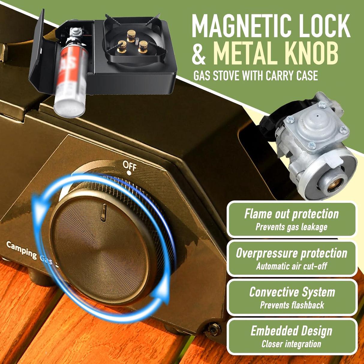 Portable 3 Burners Outdoor Camping Stove by Buerk | Gas Stove | SASKA Trading