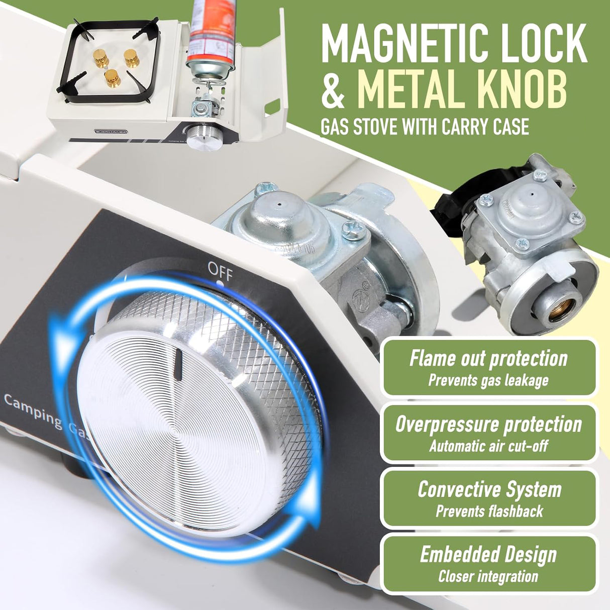 Portable 3 Burners Outdoor Camping Stove by Buerk | Gas Stove | SASKA Trading