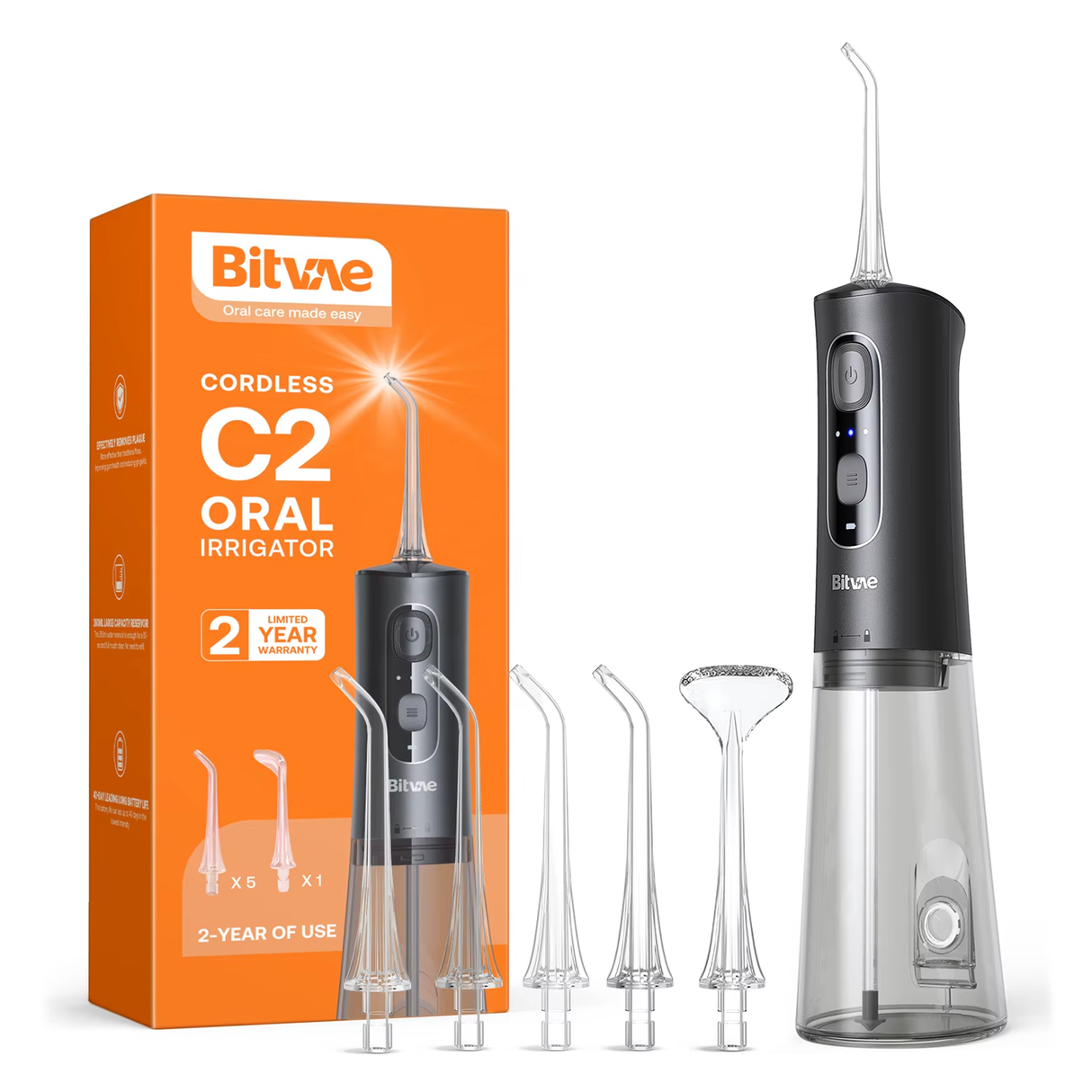 C2 Cordless Oral Irrigator by Bitvae | Oral Flosser | SASKA Trading