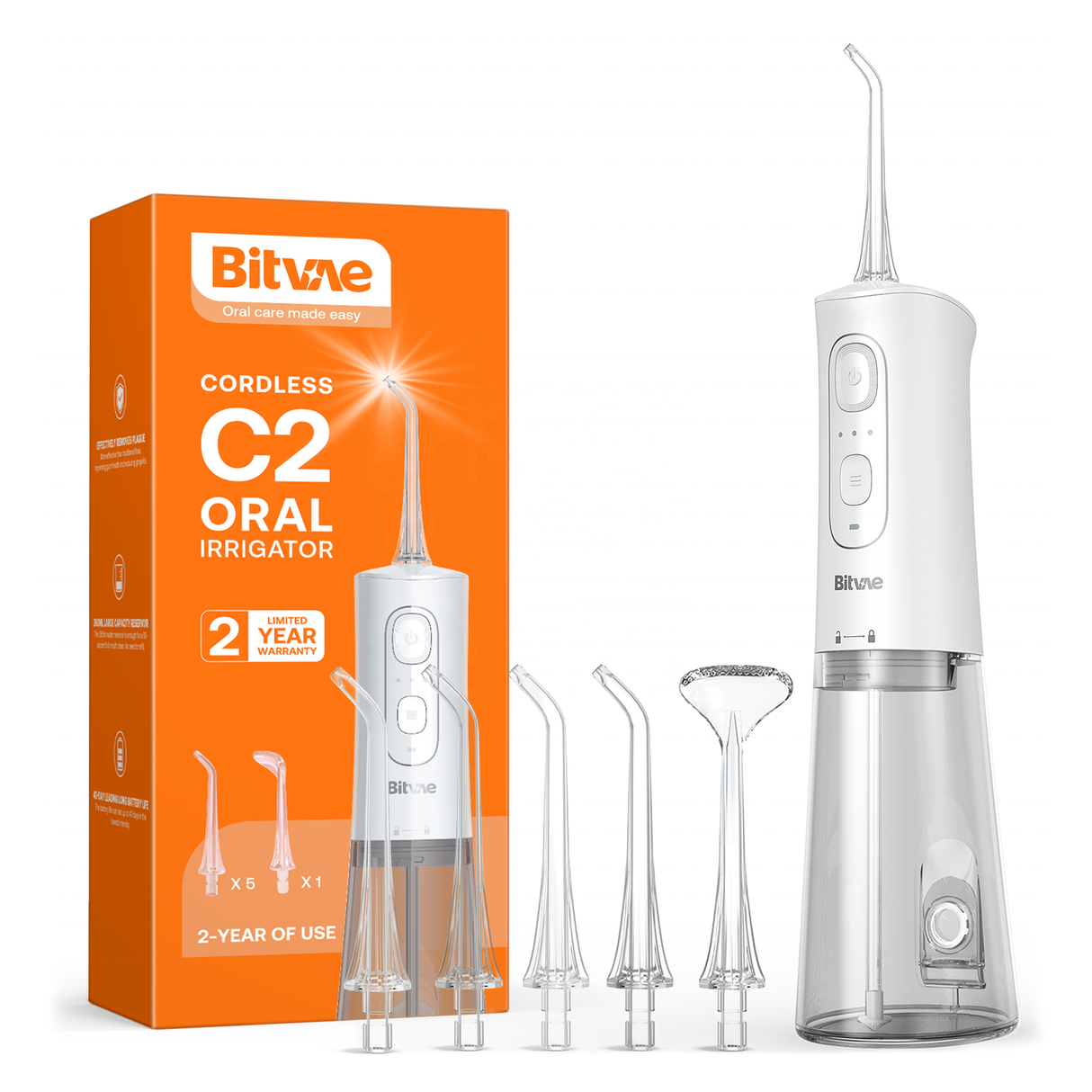 C2 Cordless Oral Irrigator by Bitvae | Oral Flosser | SASKA Trading