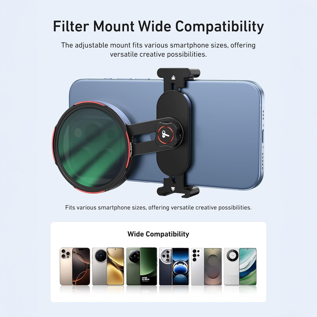 CPL 67mm Filter + Mount by TELESIN | Phone camera filter | SASKA Trading