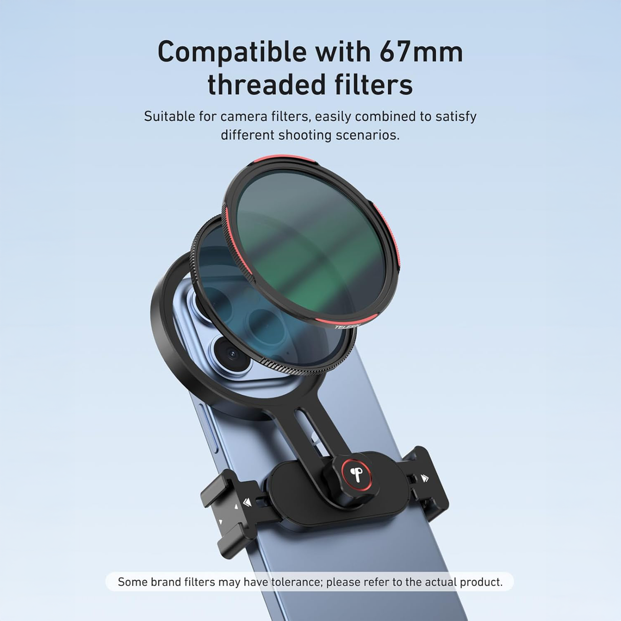 CPL 67mm Filter + Mount by TELESIN | Phone camera filter | SASKA Trading