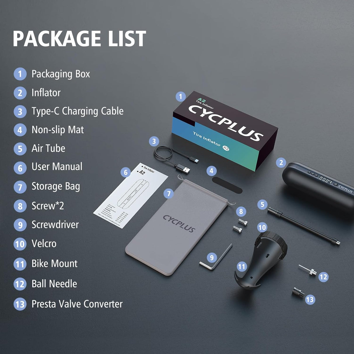 CYCPLUS A2 Pro Portable Bicycle Pump Car Tire Inflator 150 PSI Electric Air Compressor | Tire Inflator | SASKA Trading