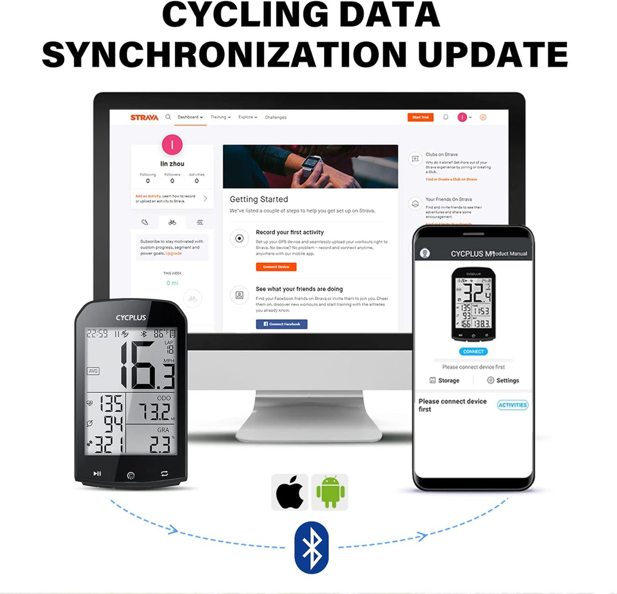 M1 GPS Bike Computer by CYCPLUS | Bicycle Computers | SASKA Trading