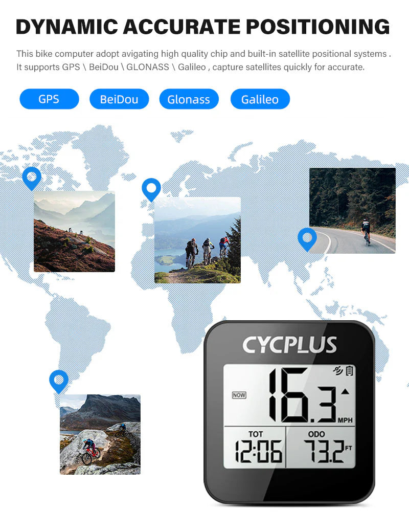 Wireless GPS Bike Computer G1 by CYCPLUS | Bicycle Computers | SASKA Trading