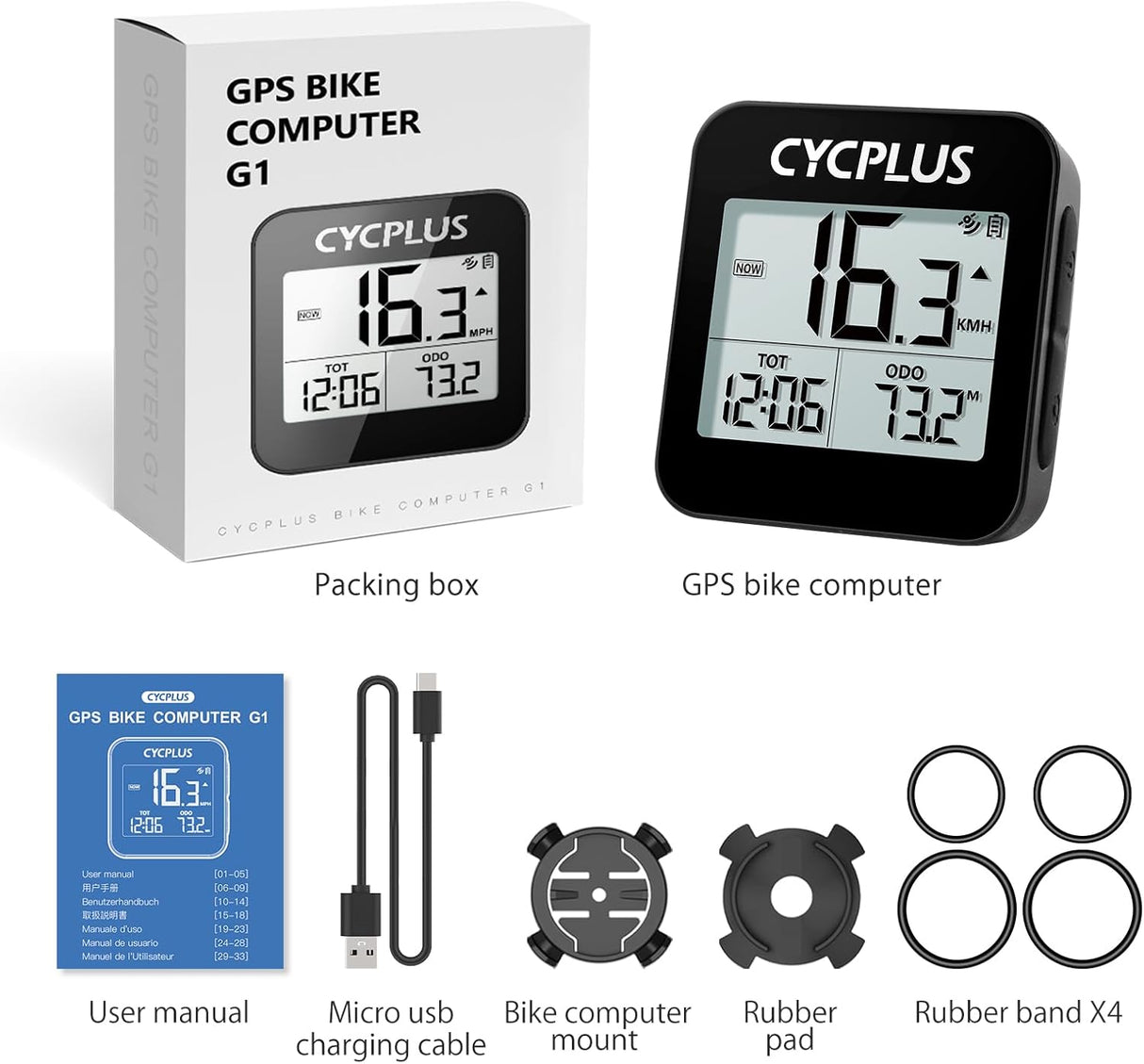 Wireless GPS Bike Computer G1 by CYCPLUS | Bicycle Computers | SASKA Trading