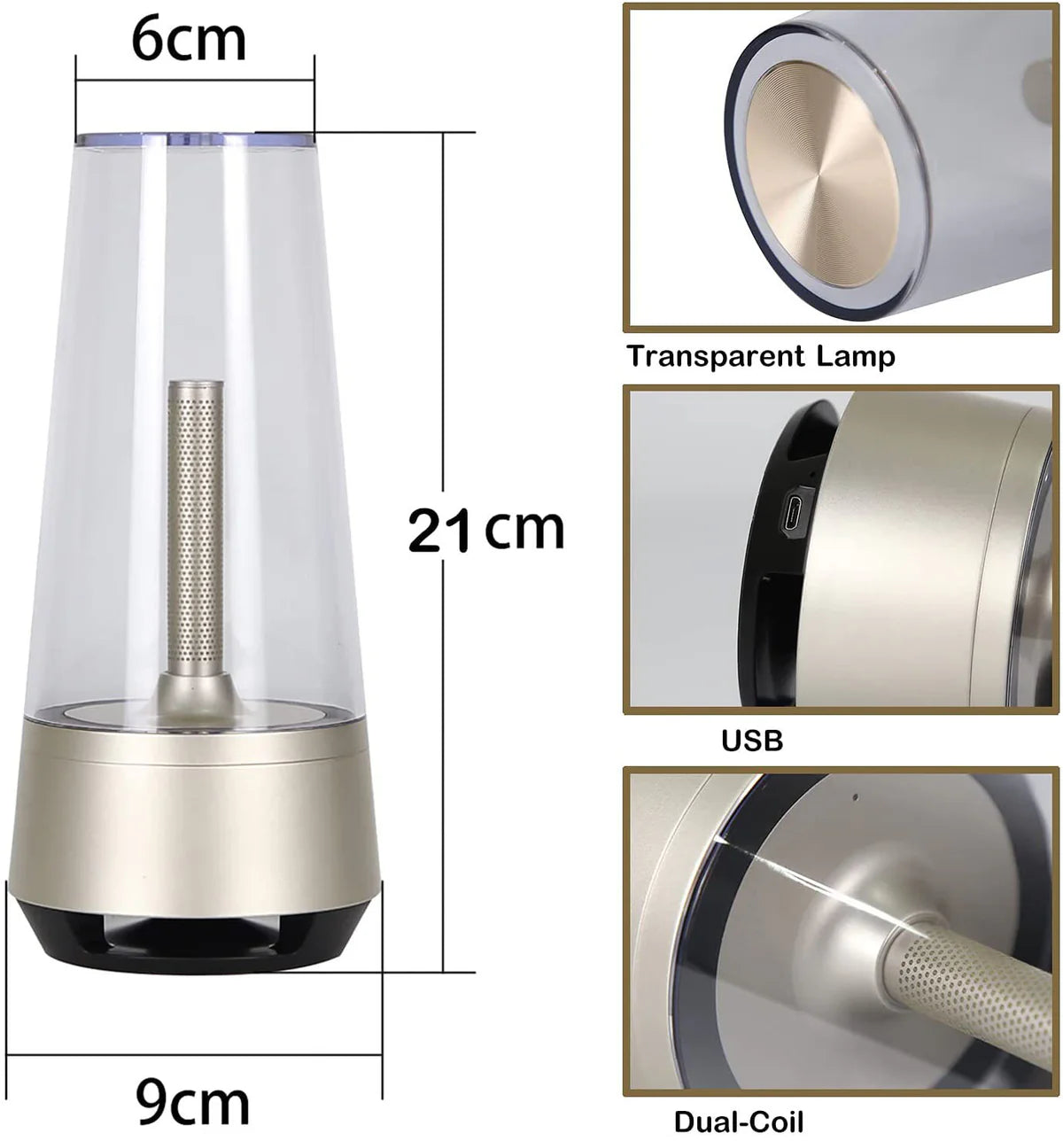 Candle Flame Lamp With Bluetooth Speaker | Bedside Lamp | SASKA Trading