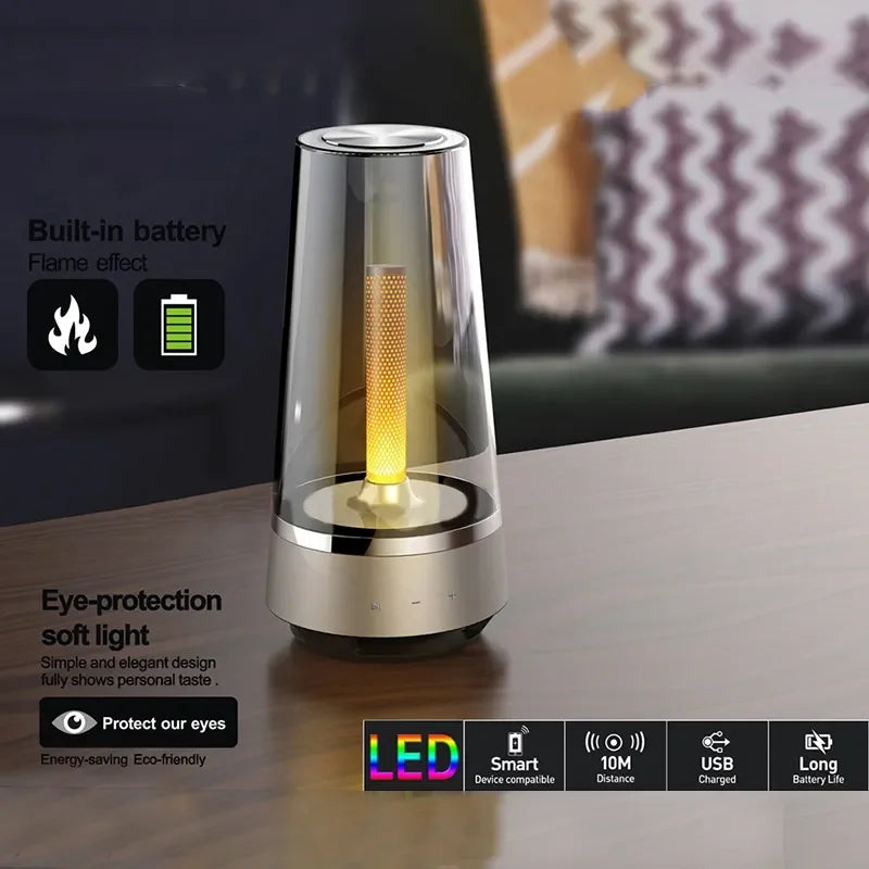 Candle Flame Lamp With Bluetooth Speaker | Bedside Lamp | SASKA Trading