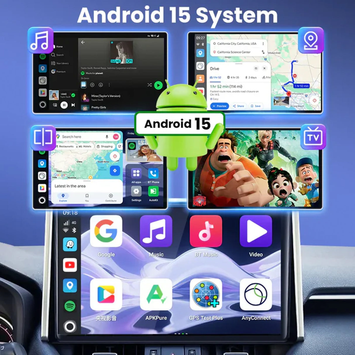 Carlink Tbox Ultra Ai Box, 3-in-1 In-Car Android 15 Smart Carplay Adapter 8GB RAM 128GB ROM by Carlinkit