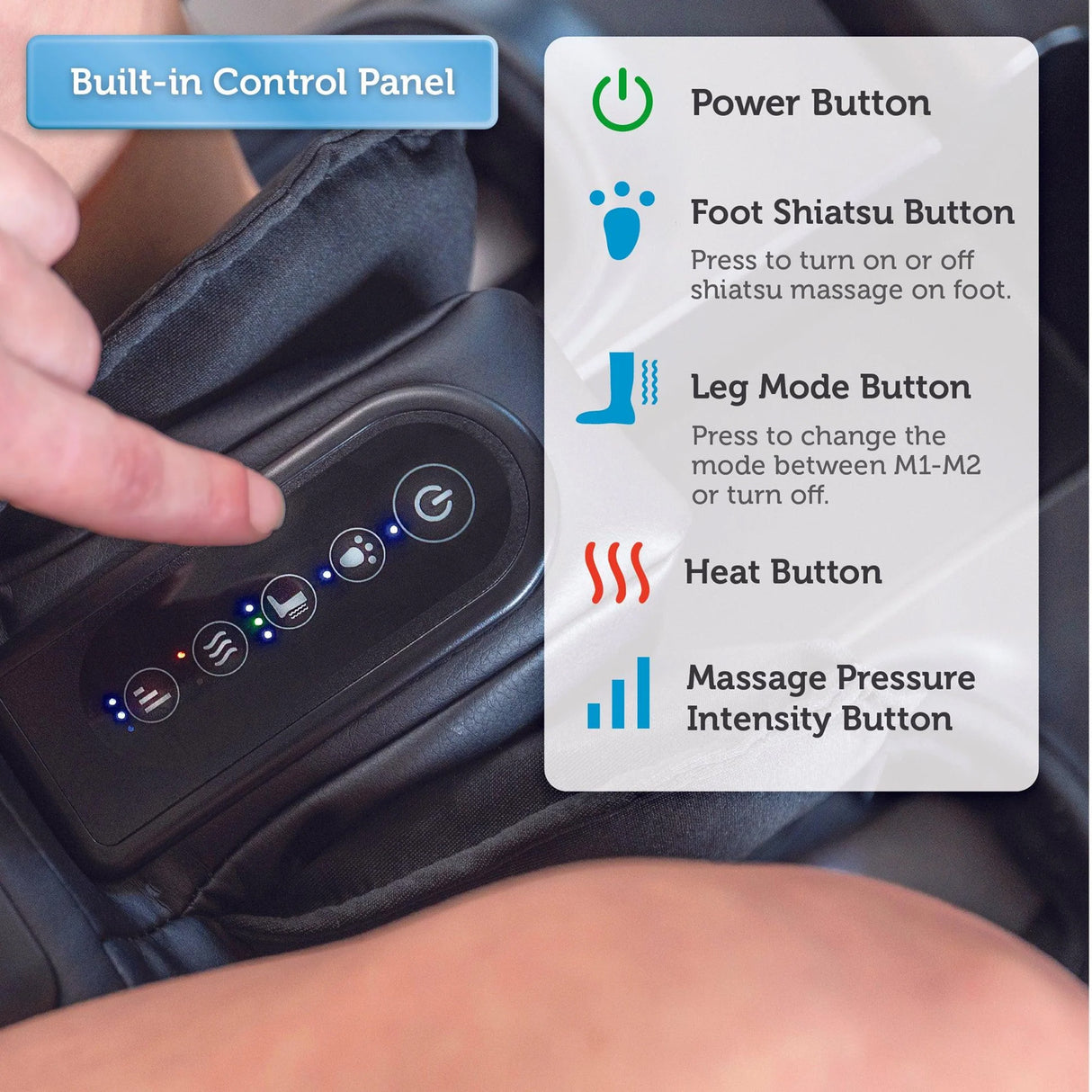 2 in 1 Foot And Leg Massager with Ottoman Rest, Shiatsu Foot and Calf Massager with Heat, Kneading, Vibration, Compression CF-5001 by Comfire