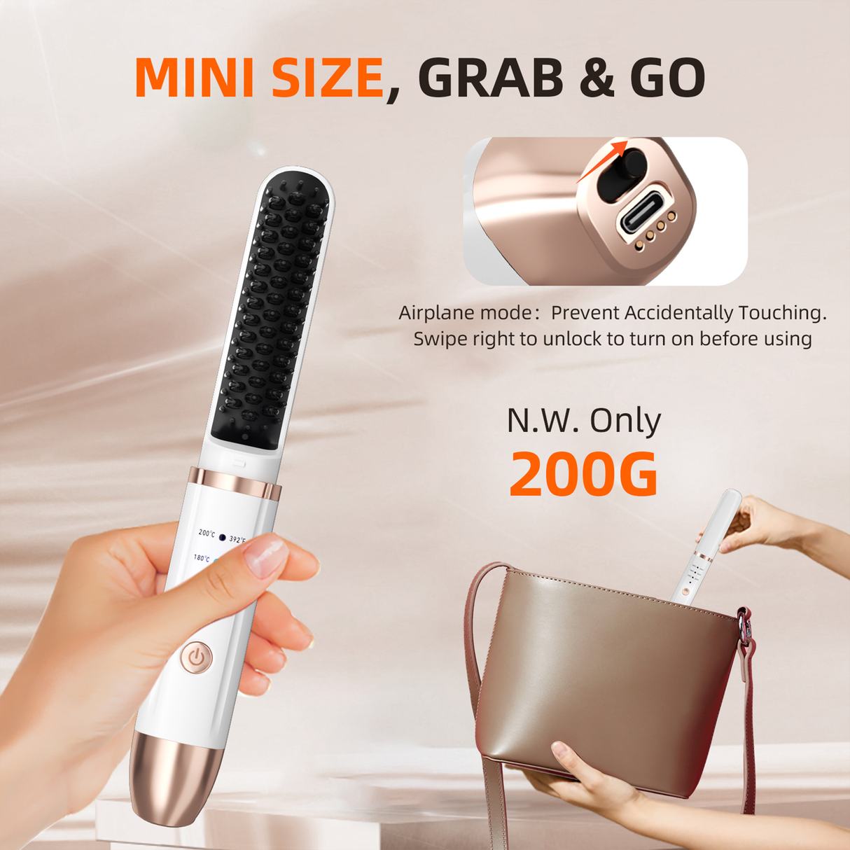 Cordless Mini Hair Straightener Brush | Hair Straightener | SASKA Trading