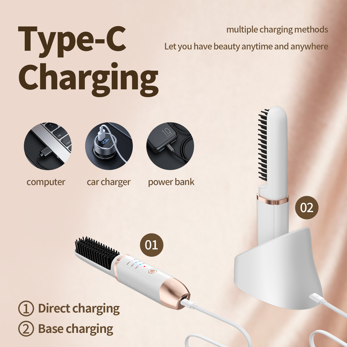 Cordless Mini Hair Straightener Brush | Hair Straightener | SASKA Trading