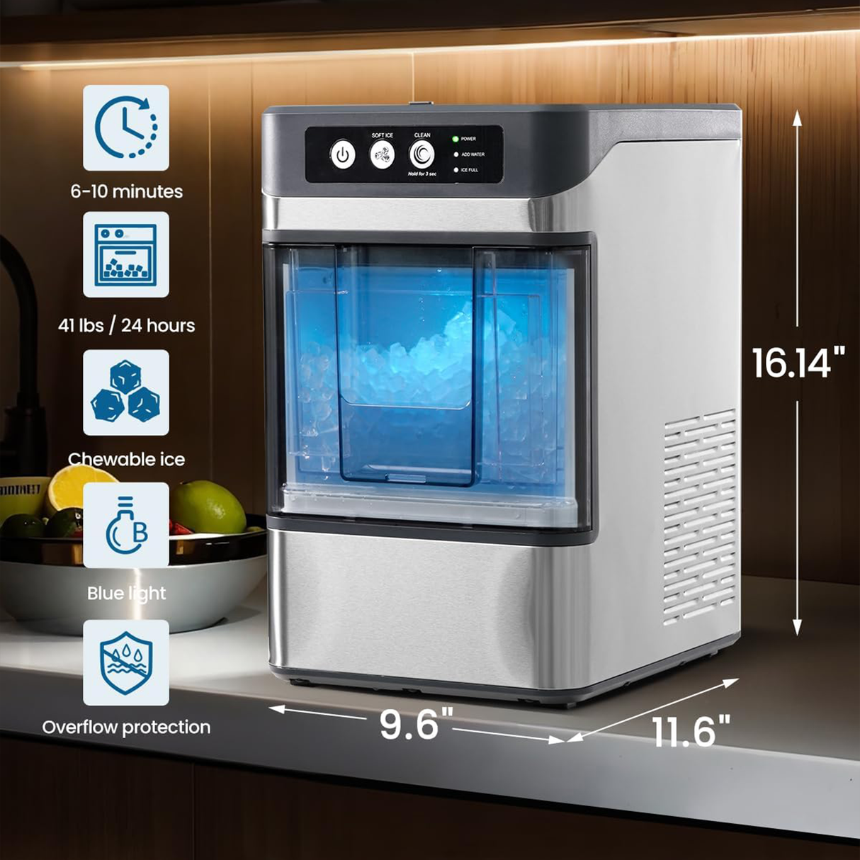 Automatic Countertop Ice Maker – Fast & Hygienic | Ice Maker Machine | SASKA Trading