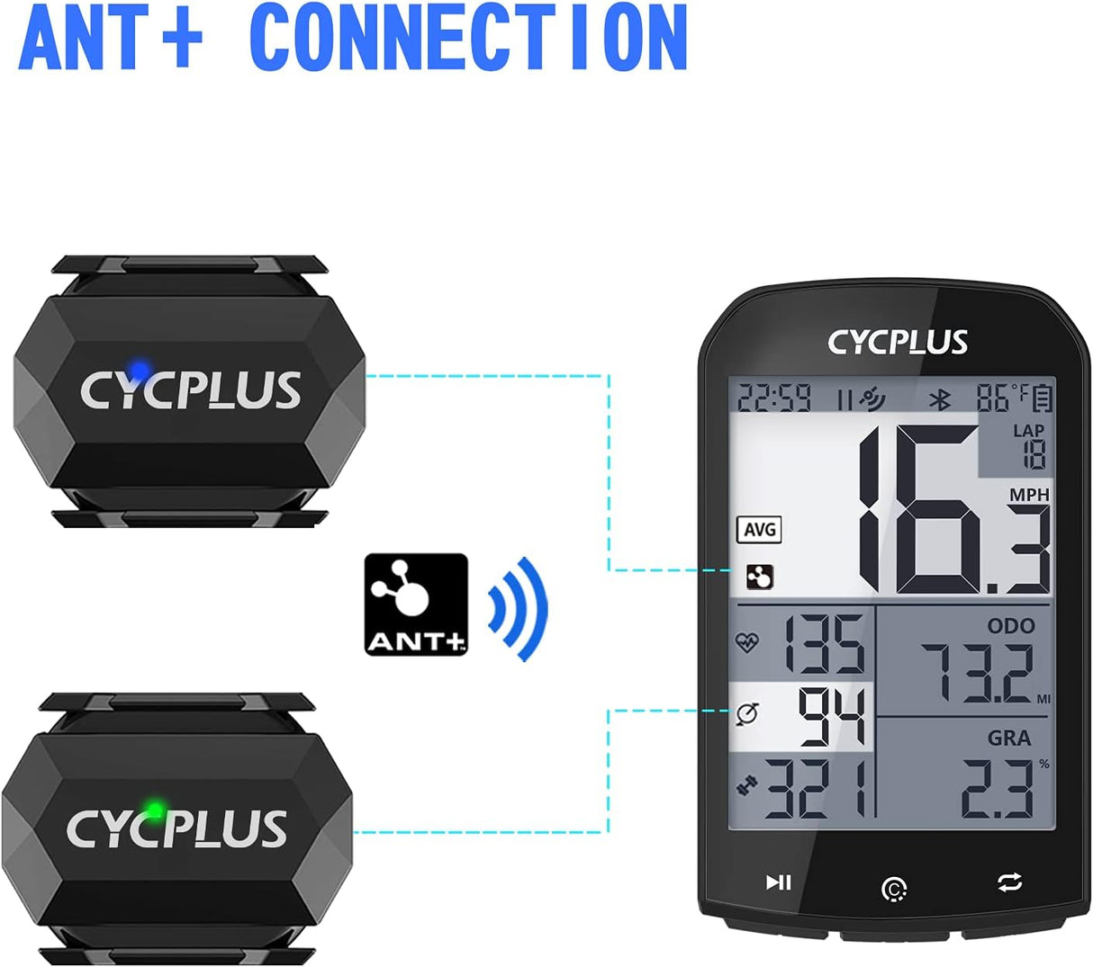 Cycling Speed and Cadence Sensor C3 by CYCPLUS | Bicycle Cadence Sensors | SASKA Trading