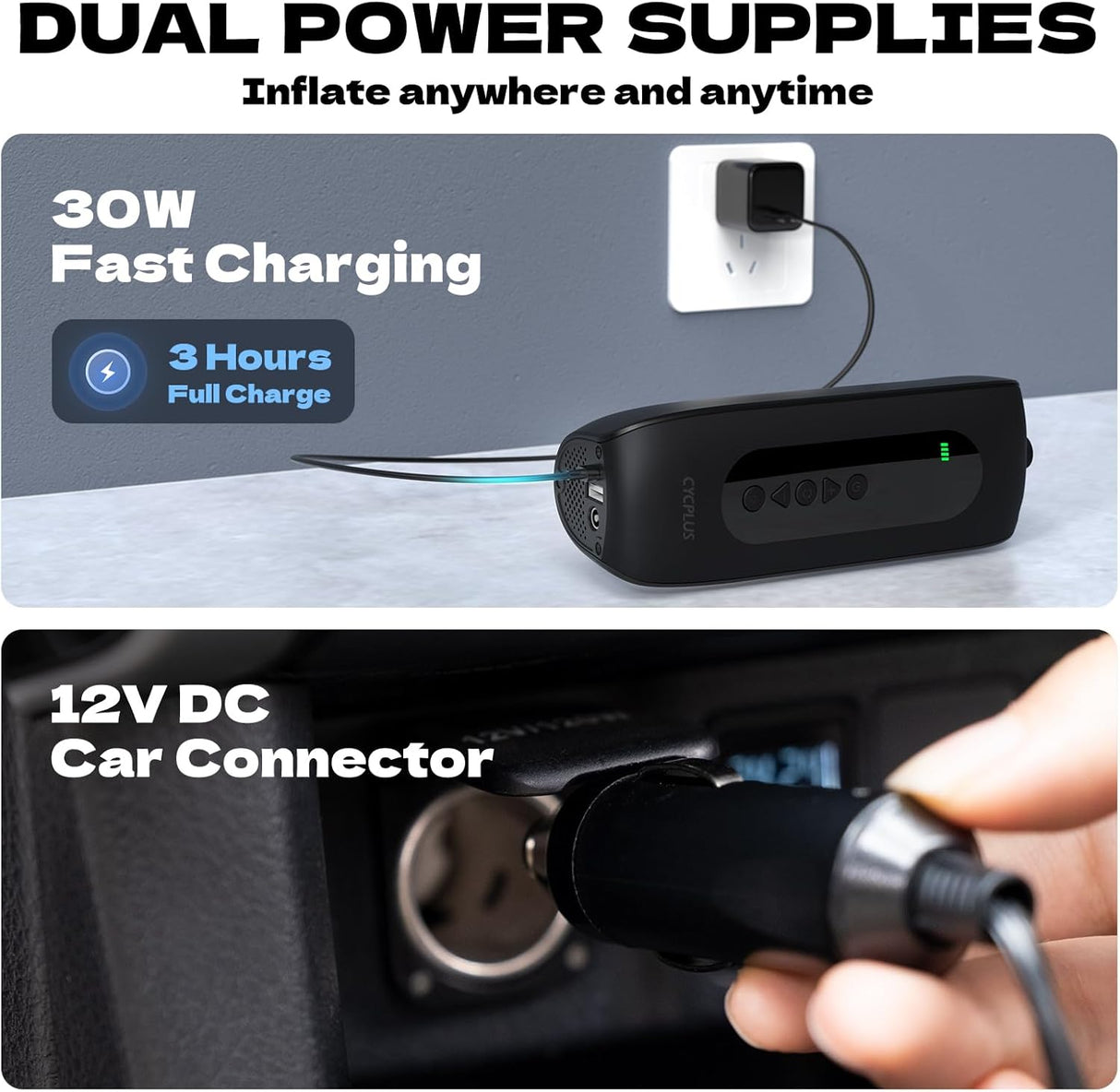 AL2 Tire Inflator Portable Air Pump 150PSI by CYCPLUS | Tire Inflator | SASKA Trading