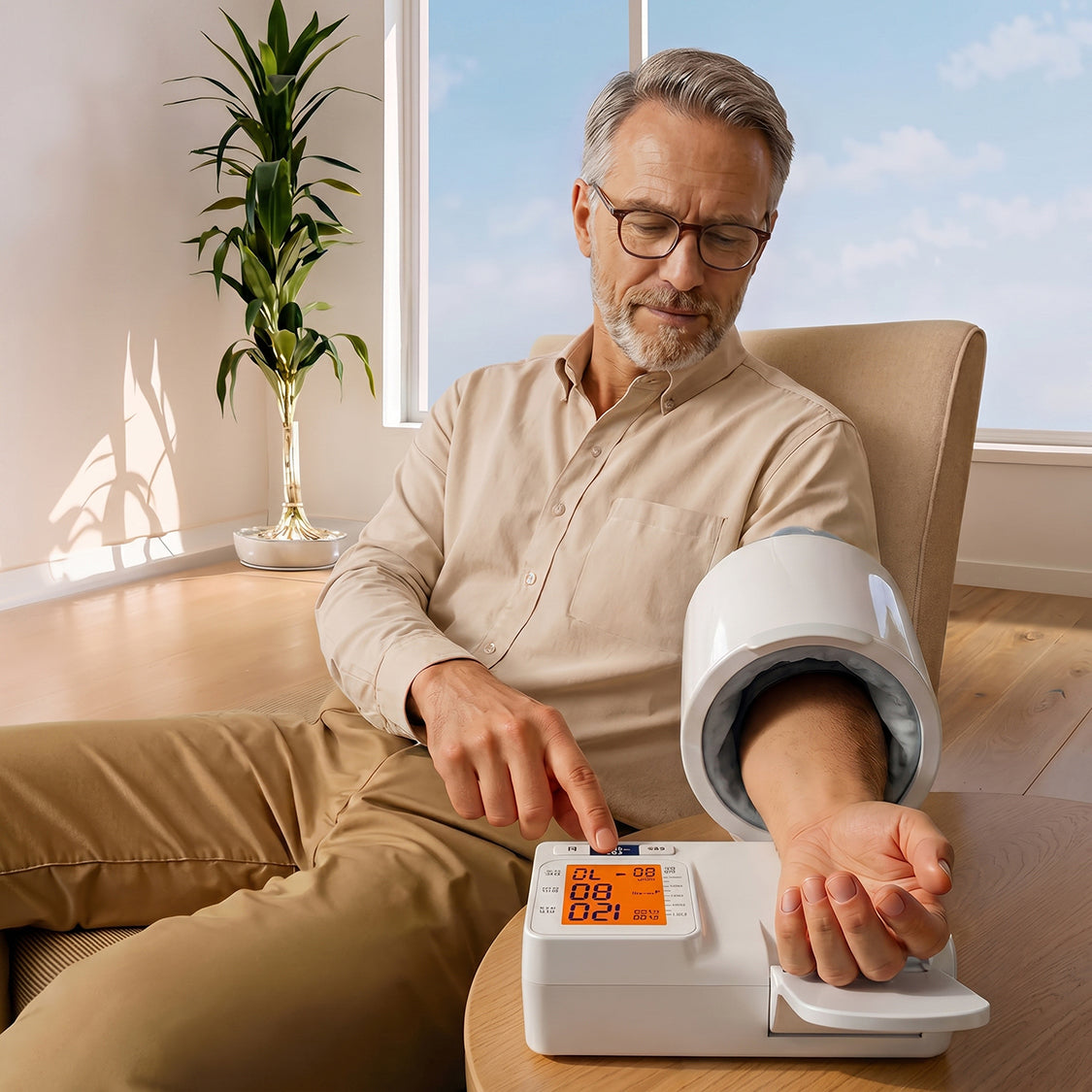 D01 Automatic Arm Cylinder Blood Pressure Monitor with Voice Broadcast, HD Display & 2×99 Memory by AiQUE
