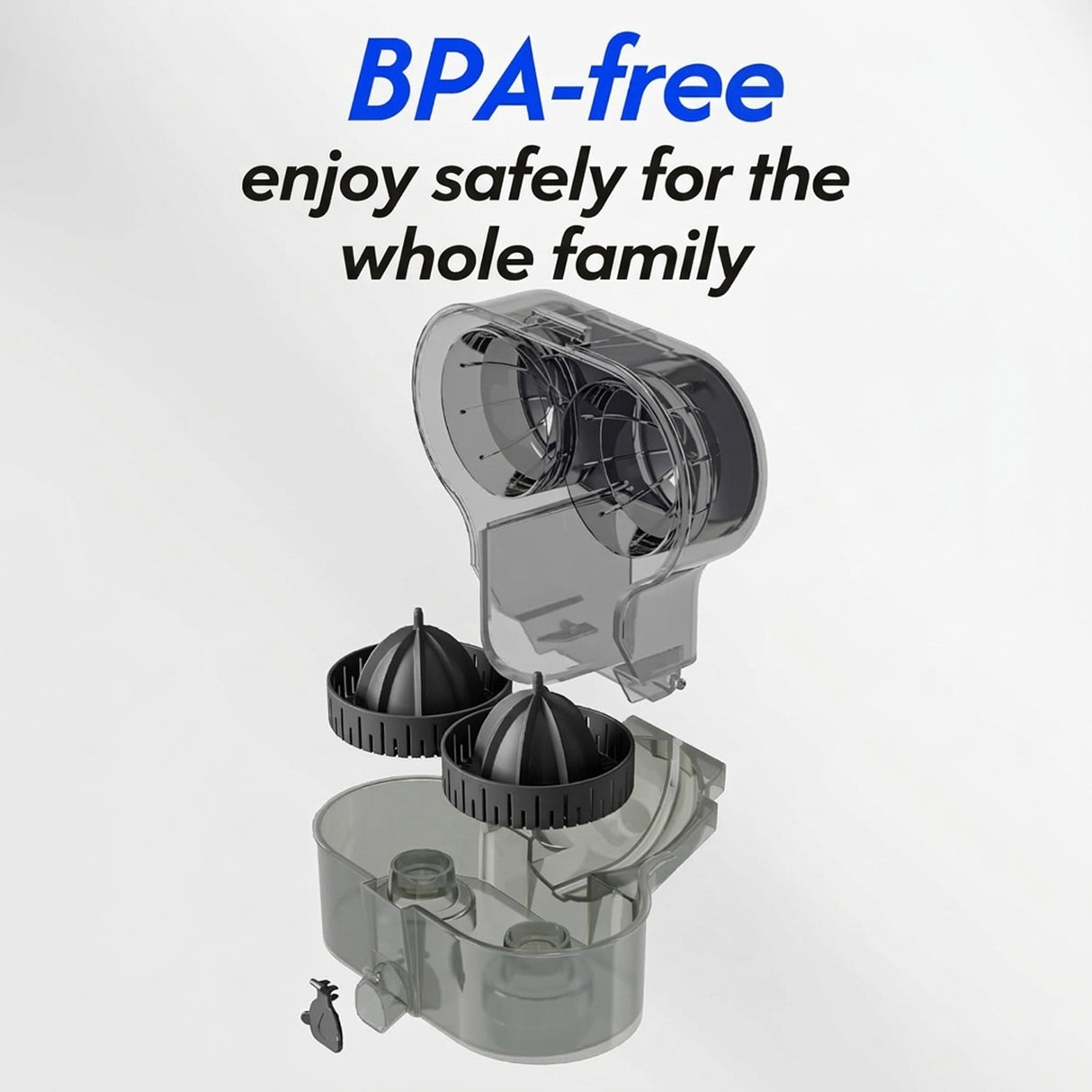 Dual Squeezer Electric Citrus Juicer 380ml with Built in Slicer, 100W Juicer Machine for Oranges, Lemons, Lime by DENX