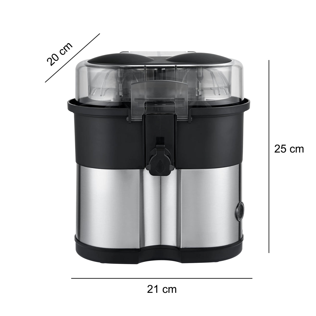 Dual Squeezer Electric Citrus Juicer 380ml with Built in Slicer, 100W Juicer Machine for Oranges, Lemons, Lime by DENX