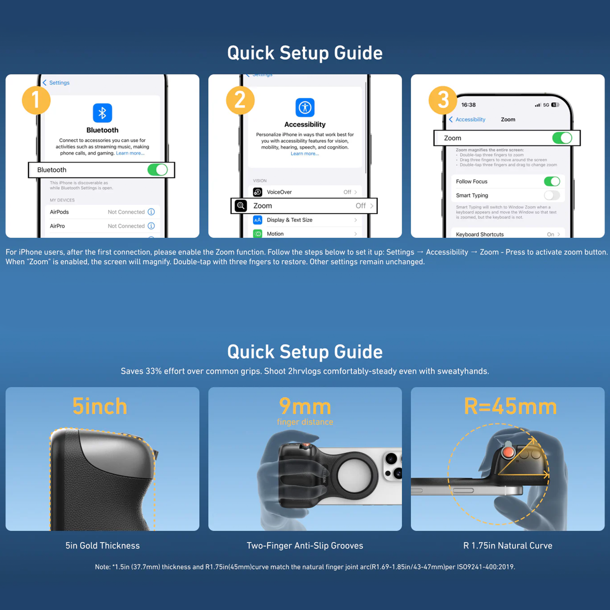 DSLR Style Magnetic Phone Camera Grip with Detachable Wireless Shutter by Telesin