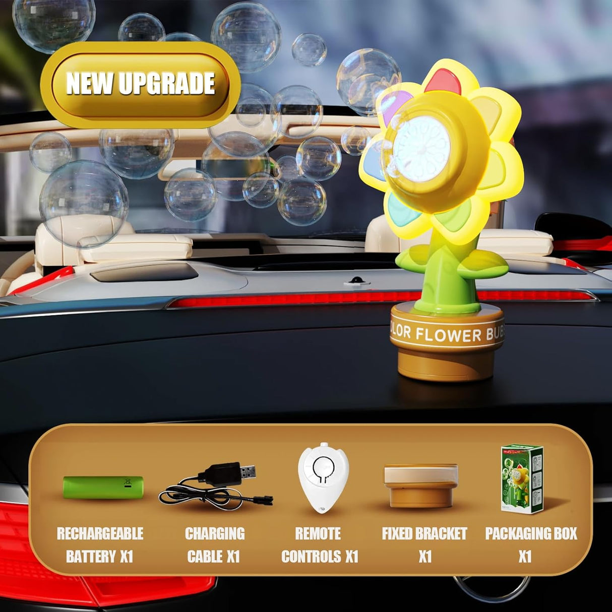 Dancing Sunflower Bubble Machine with Remote Control | Bubble machine | SASKA Trading