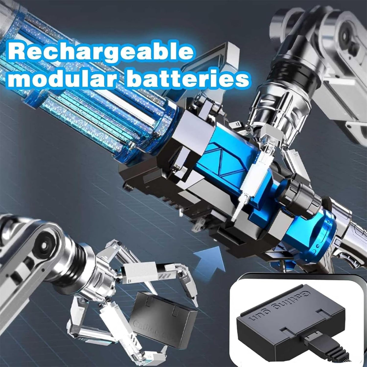 Double Barrel Gatling Electric Water Gun JF-005A | Water Gun | SASKA Trading