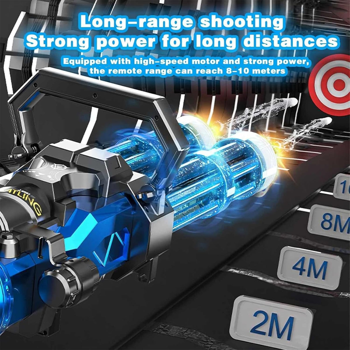 Double Barrel Gatling Electric Water Gun JF-005A | Water Gun | SASKA Trading