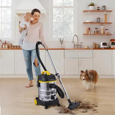 Dry & Wet 1600W Vacuum Cleaner ST-5034 25L Stainless Steel by WINNING STAR | Vacuum Cleaner | SASKA Trading