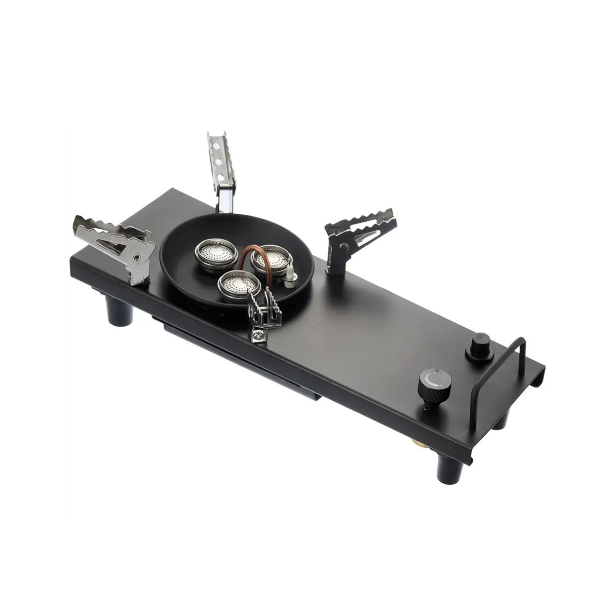 موقد ثنائي الشعلة وطاولة تخييم قابلة للطي، خفيف الوزن، محمول، للطهي في الهواء الطلق من Porodo