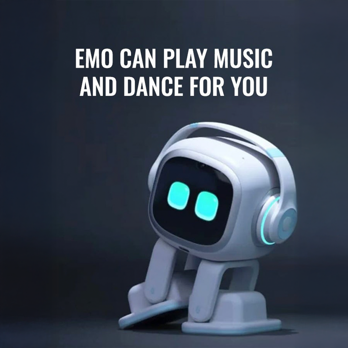 روبوت EMO Skateboard الذكي – رفيق تفاعلي ذكي مع أوامر صوتية وألعاب وتعابير واقعية (بدون المحطة المنزلية) من Living.AI