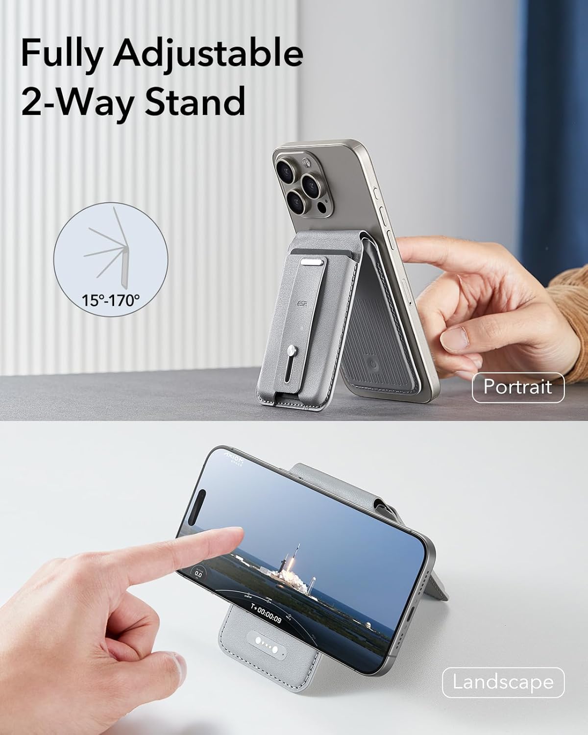 GEO Smart Card Storage with Adjustable Stand & Grip by ESR | Wallet Stand | SASKA Trading