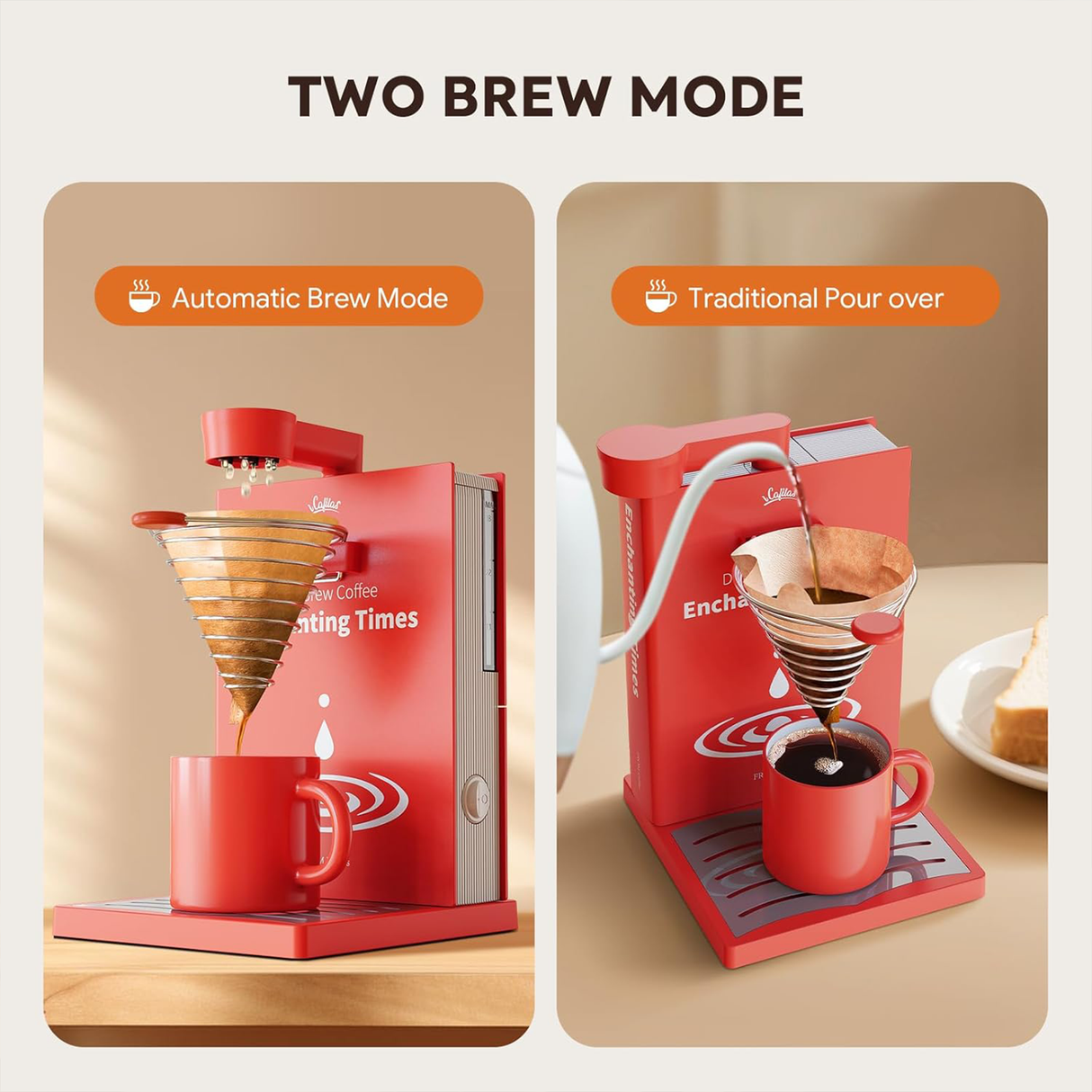 Easy Delivery Portable Coffee Brewer, 400W Drip & Pour-Over Compact Coffee Maker for Home, Office & Travel by iCafilas