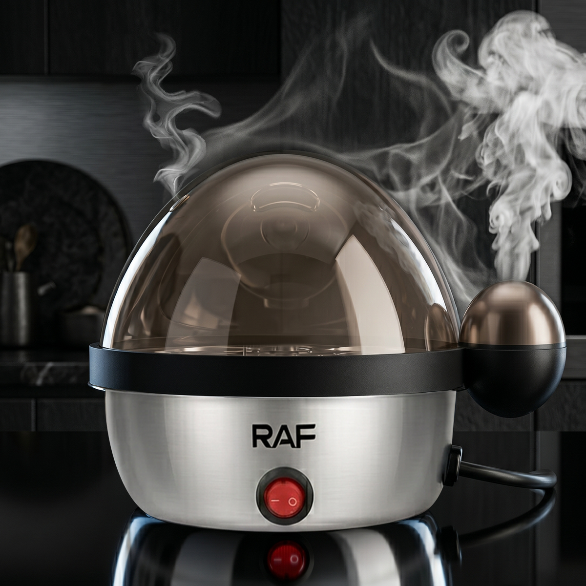 Electric Egg Boiler - 350 W, Up to 7 Eggs, Auto-Shutoff, Soft-Medium-Hard Boiled, By RAF