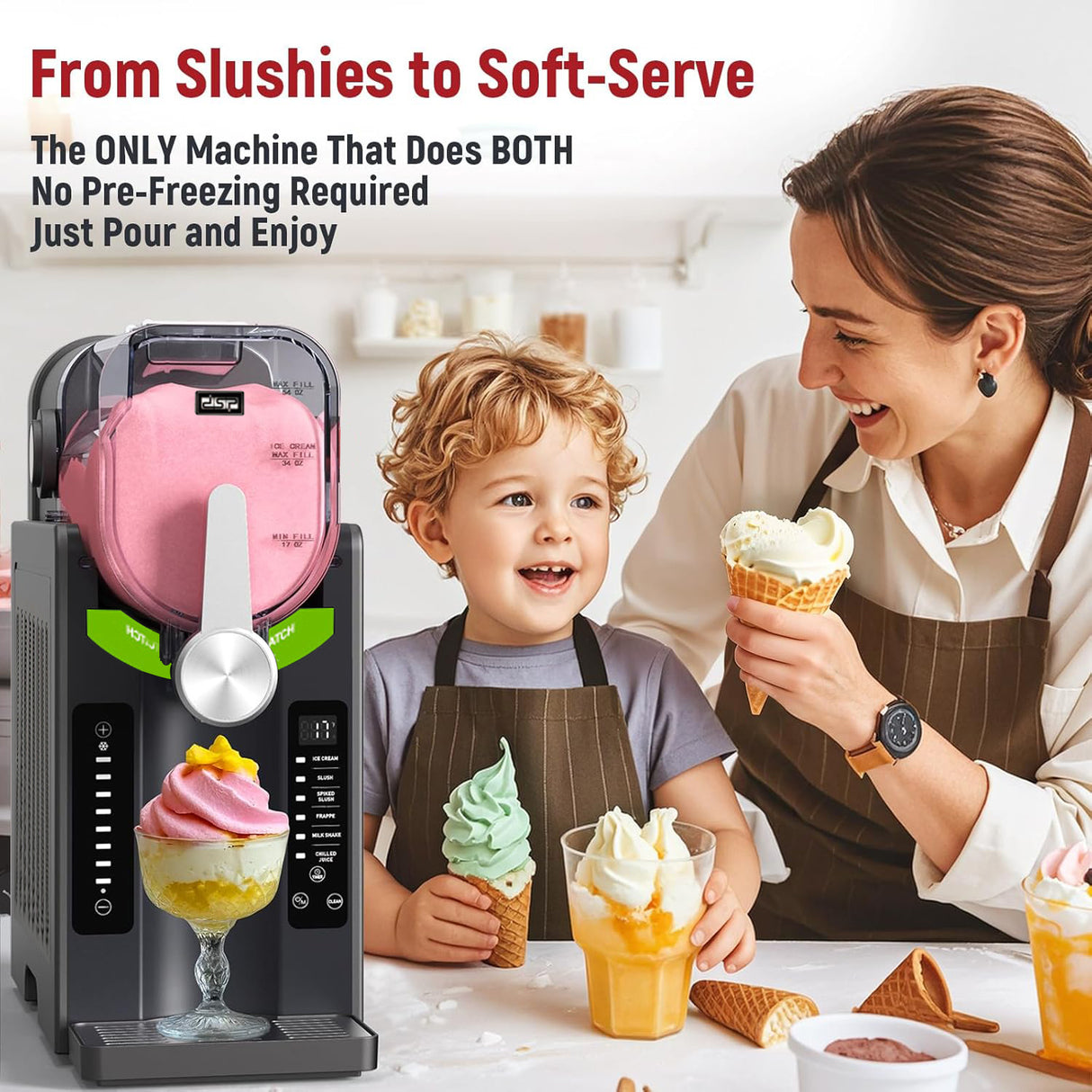 Electric Frozen Dessert & Slushie Maker by DSP | Slush and Ice Cream Maker | SASKA Trading