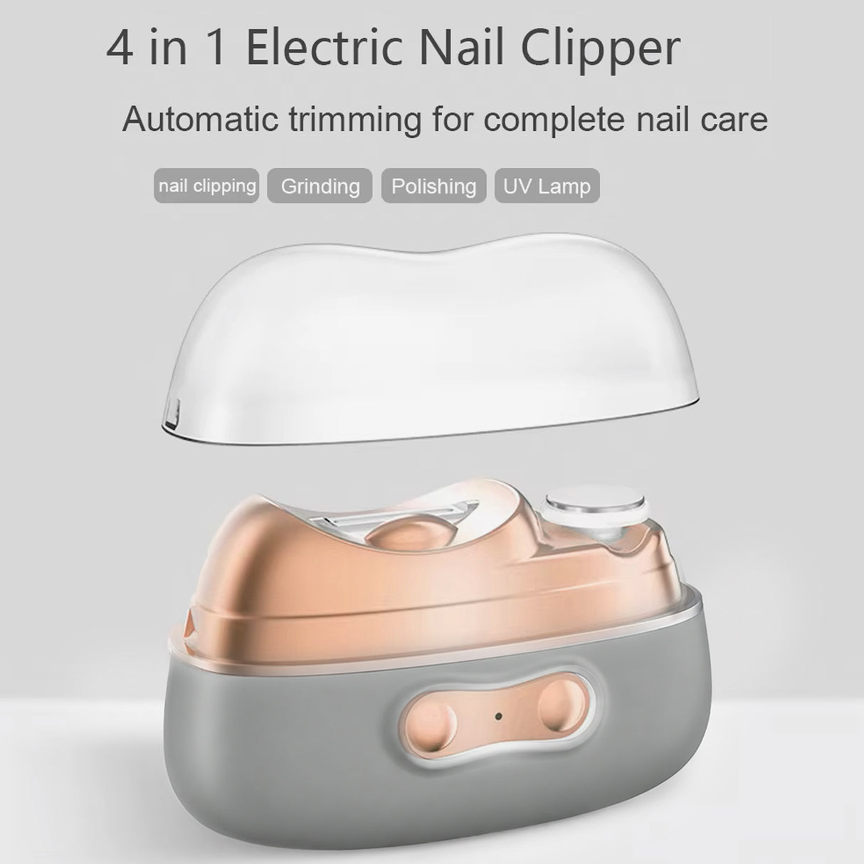 Electric Nail Clipper & Polisher, 4 In 1 Automatic Nail Trimmer with LED Light & UV Lamp M8 by DENX