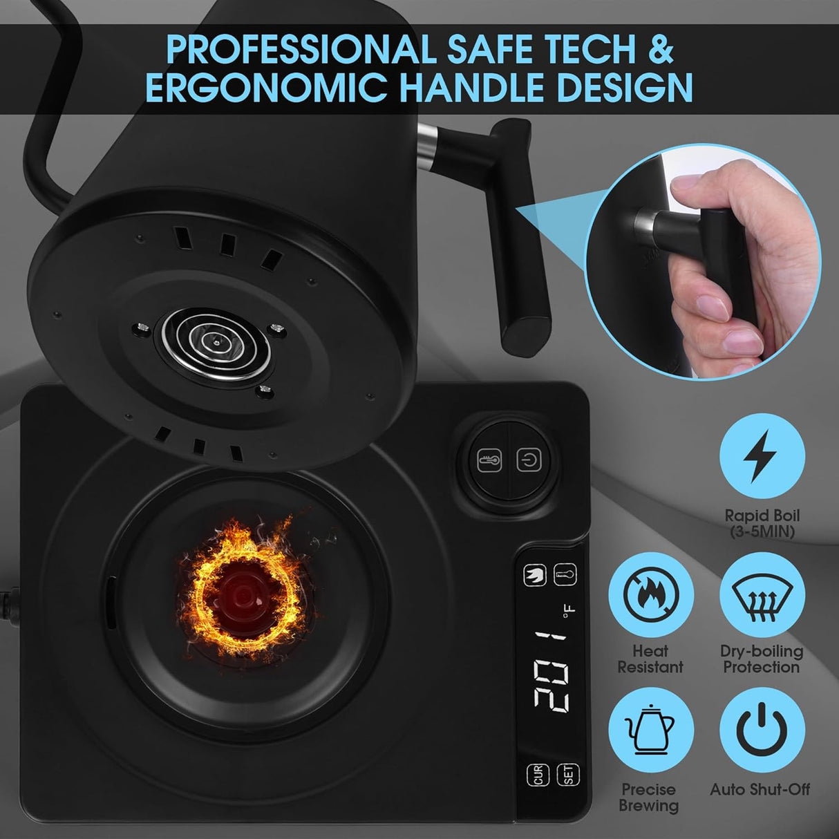 KT10 PRO Electric Kettle 1L | Electric Kettle | SASKA Trading