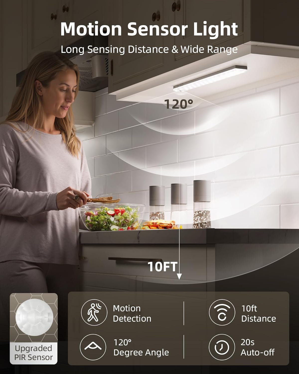 LED Under Cabinet Motion Sensor Light with Charging Station (6 Pack) by EZVALO | Under Cabinet LED Light | SASKA Trading