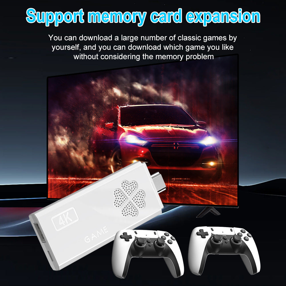 4K Retro Gaming Stick Console with 30,000+ Games & Dual Wireless Controllers, 2.4G SEM F10 Controller Gamepad