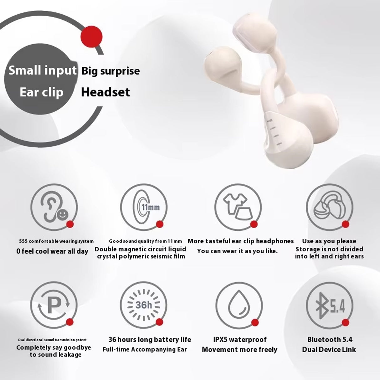 Atom Wireless Ear Clip Headphones by FiiL | EARBUDS | SASKA Trading