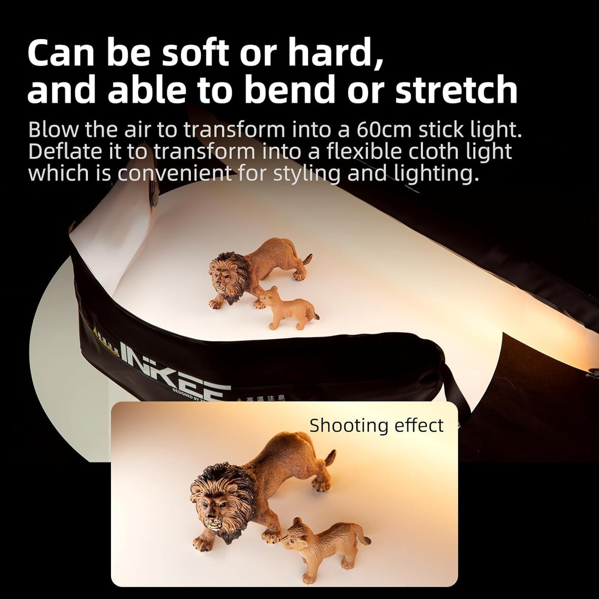 GC12 Bi-color Temperature Inflatable Photography Light Tube by INKEE | LED Video Light | SASKA Trading