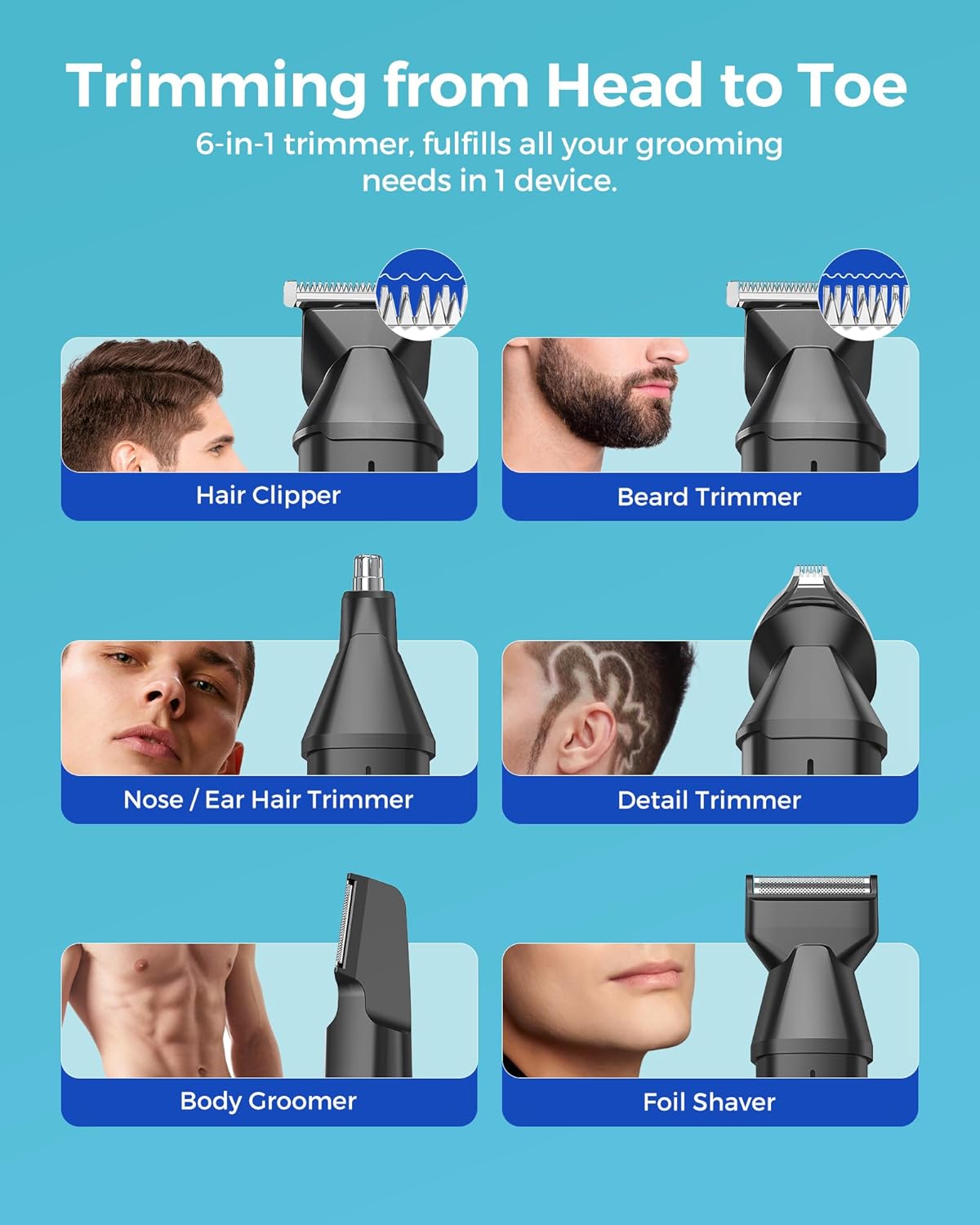 Hair Trimmer Complete Mens Grooming Kits by GLAKER | Hair Clipper | SASKA Trading