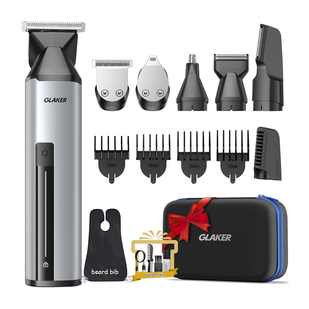 Hair Trimmer Complete Mens Grooming Kits by GLAKER | Hair Clipper | SASKA Trading