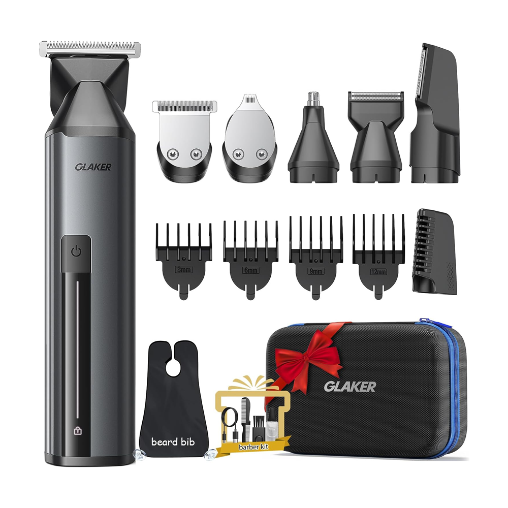 Hair Trimmer Complete Mens Grooming Kits by GLAKER | Hair Clipper | SASKA Trading