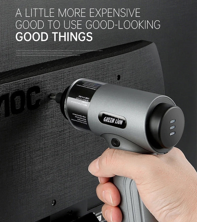 Green Lion 35 in 1 Electric Screwdriver Set Black | Electric Screwdriver | SASKA Trading