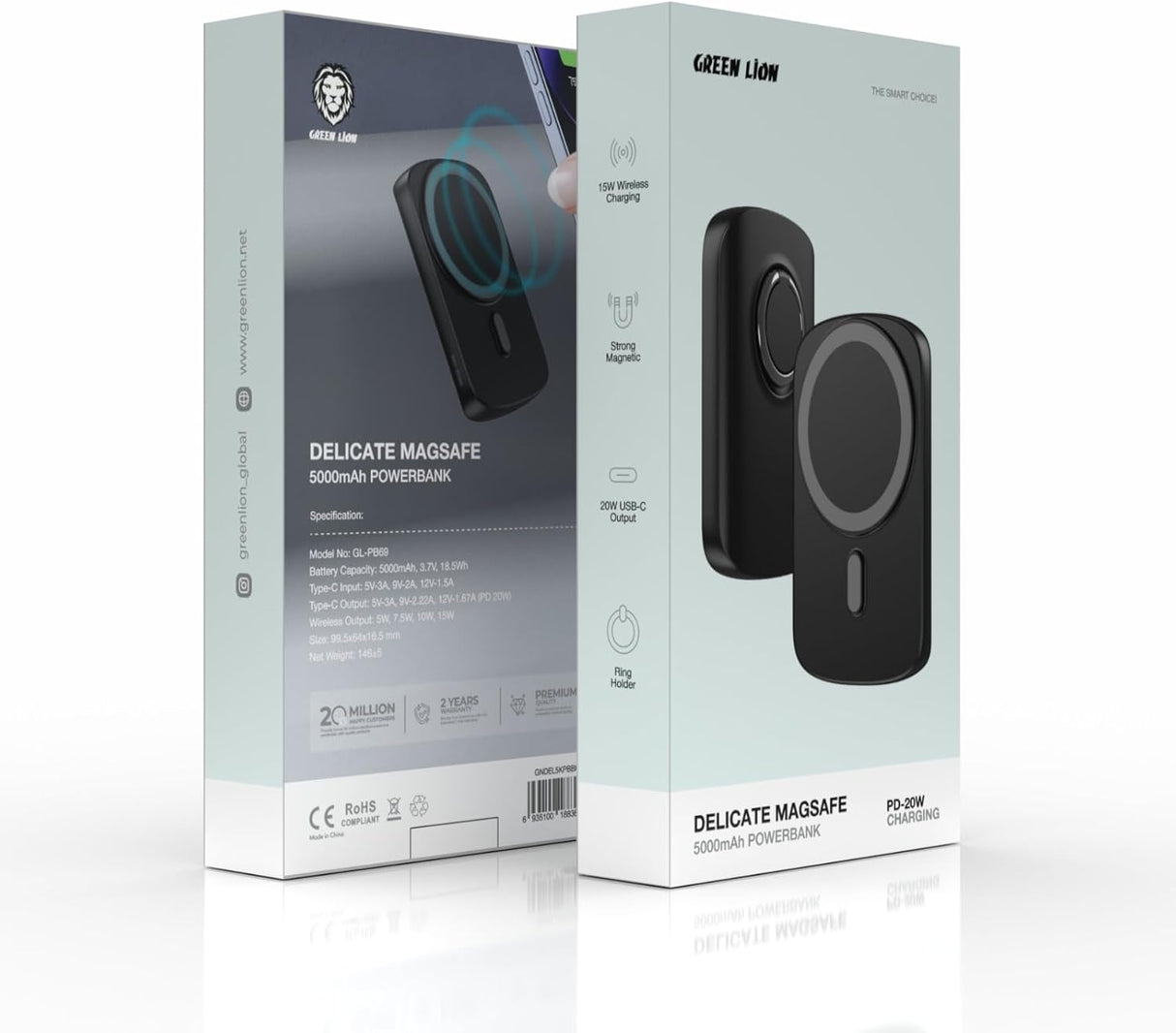 Delicate MagSafe Power Bank 5000 mAh for iPhone by Green Lion | Power Bank | SASKA Trading