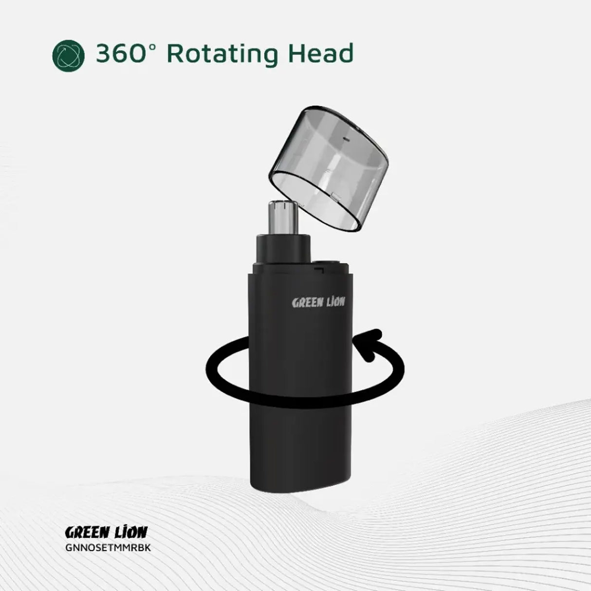 Nose Pro Rechargeable Nose & Ear Trimmer 9600 RPM with Type-C Charging, 360° Rotating Head, Dual Speed by Green Lion