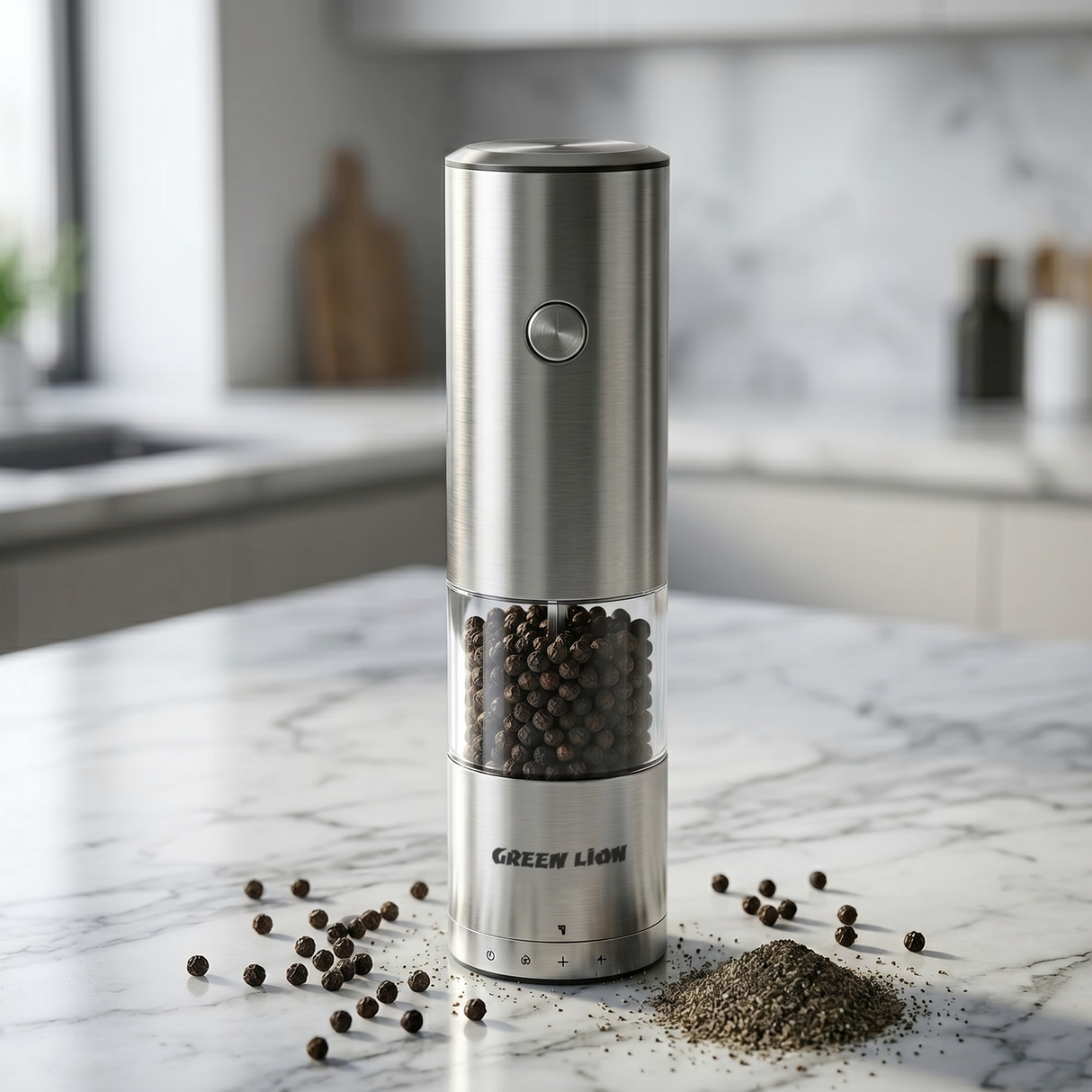Green Lion Portable Salt & Pepper Grinder 6.5W Silver