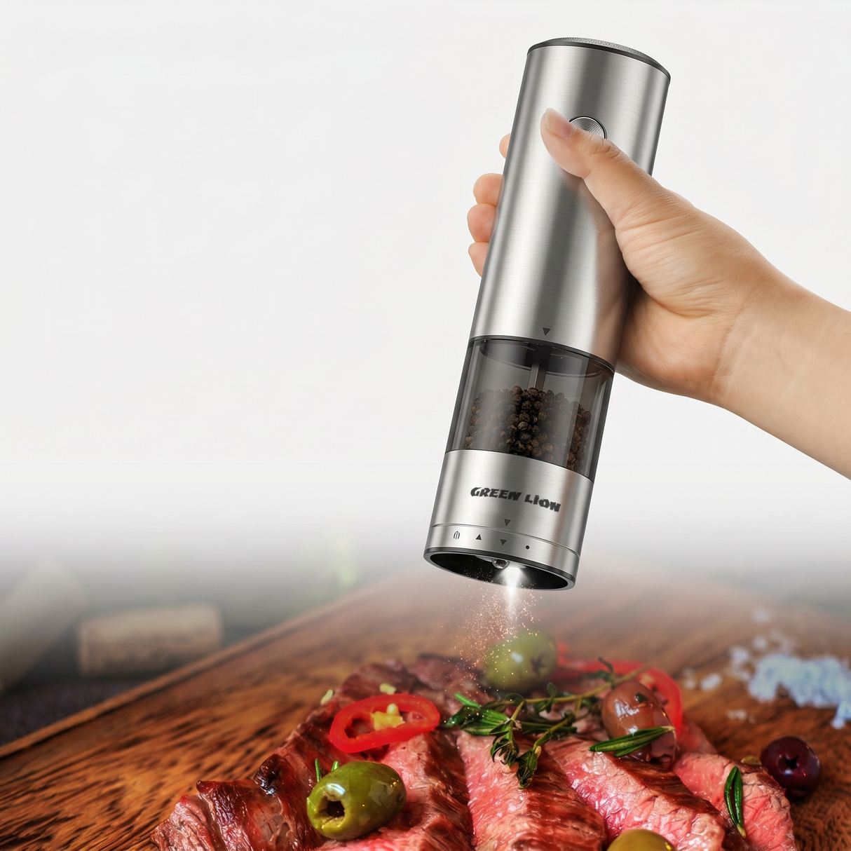 Green Lion Portable Salt & Pepper Grinder 6.5W Silver