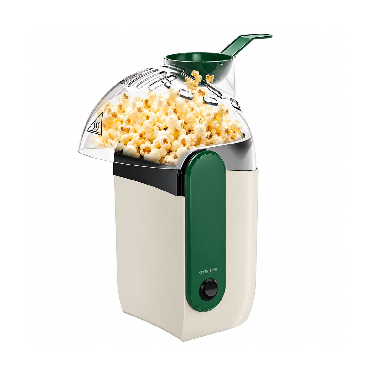 Pop Mate 1200W Electric Hot Air Popcorn Maker Oil-Free Popper 60g Capacity Quick 2–3 Minute Popping by Green Lion